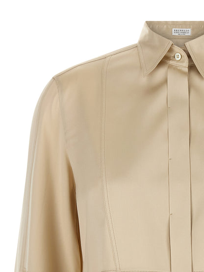 Beige Silk Blouse