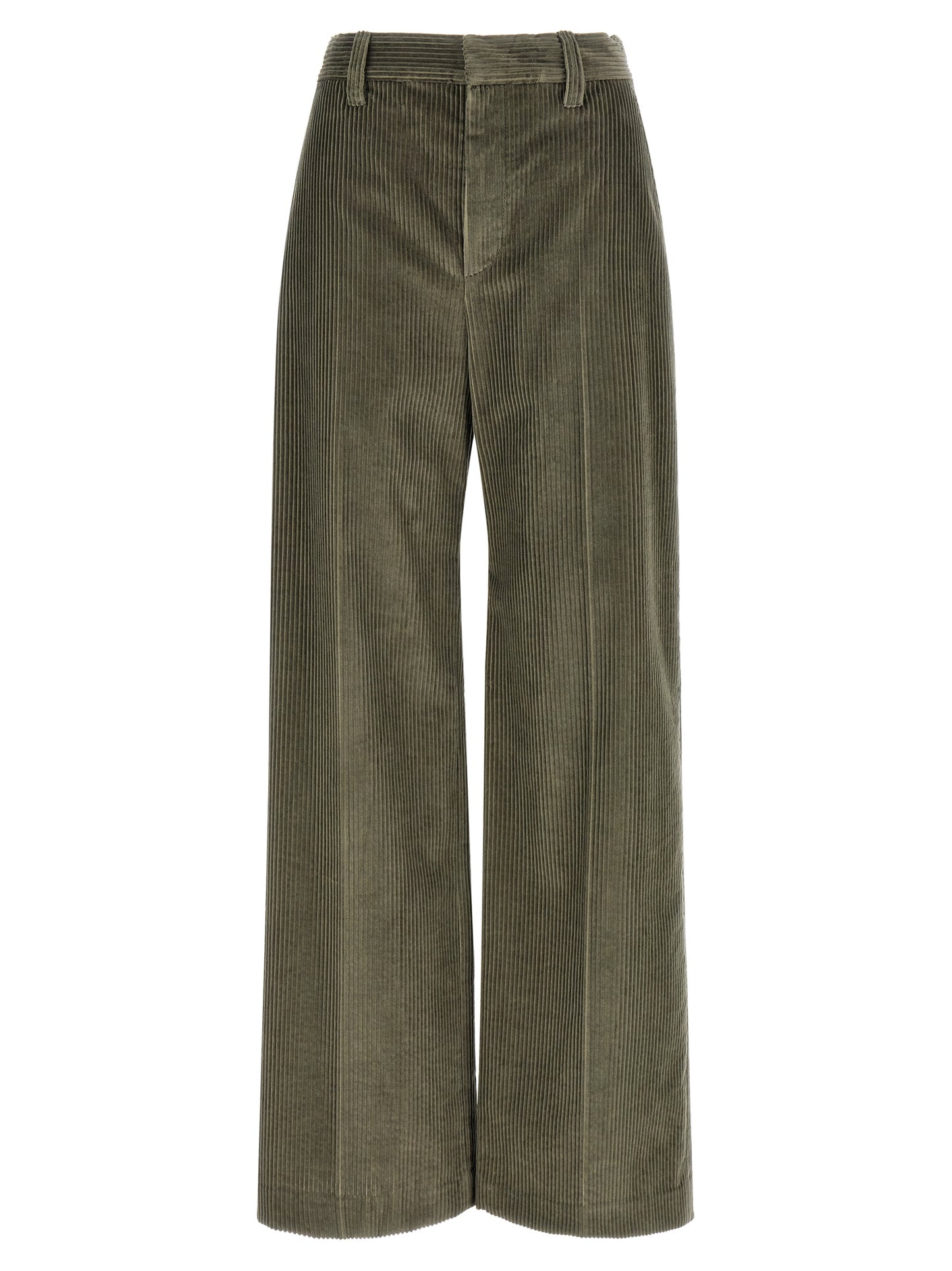 Bicolor Cotton Flared Pants