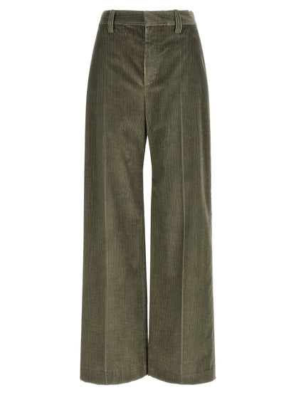 Bicolor Cotton Flared Pants