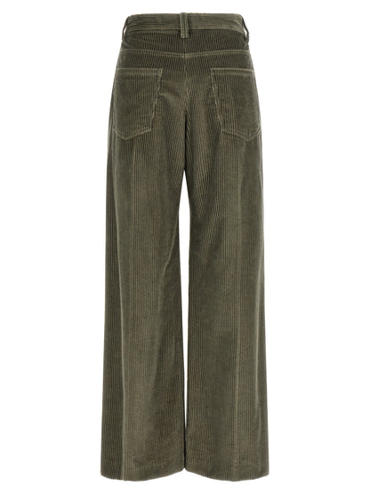 Bicolor Cotton Flared Pants
