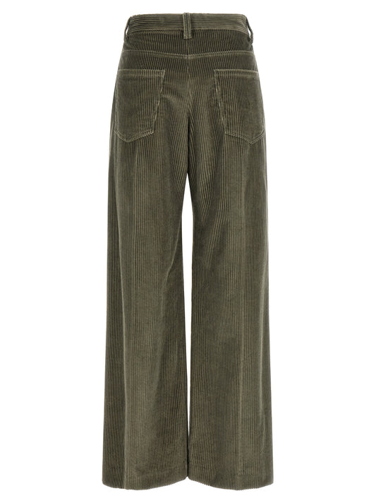 Bicolor Cotton Flared Pants