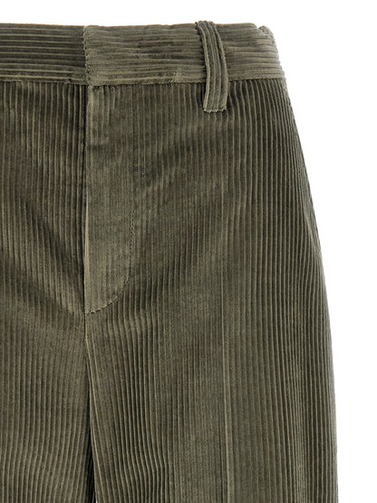Bicolor Cotton Flared Pants