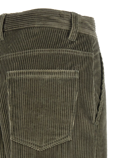 Bicolor Cotton Flared Pants