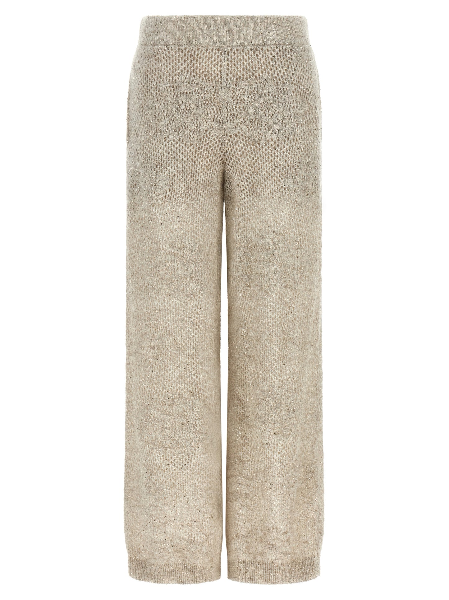 Beige Nylon Casual Pants