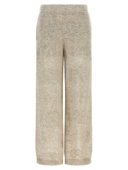 Beige Nylon Casual Pants