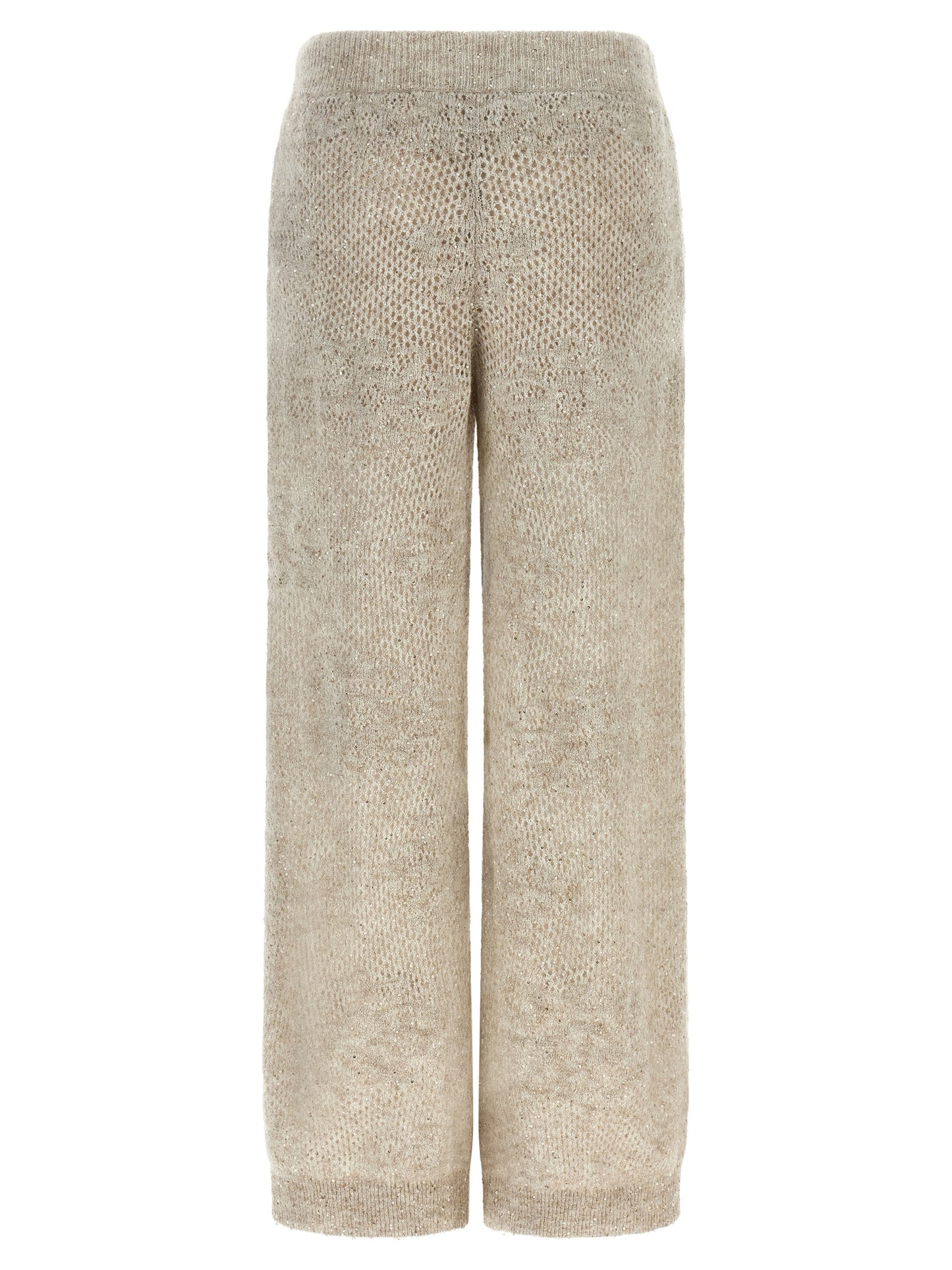Beige Nylon Casual Pants