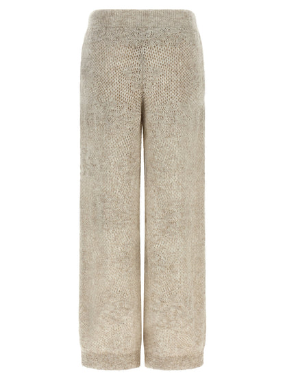 Beige Nylon Casual Pants