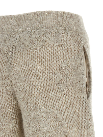 Beige Nylon Casual Pants