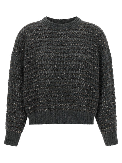 Gray Elastane Cardigan