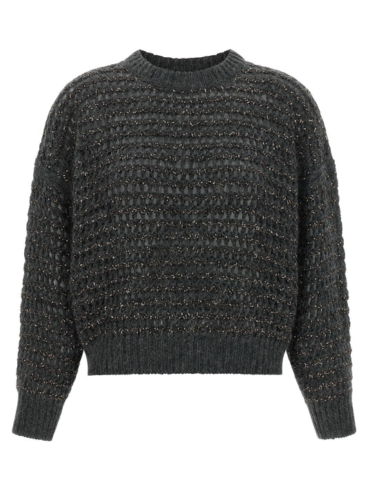 Gray Elastane Cardigan