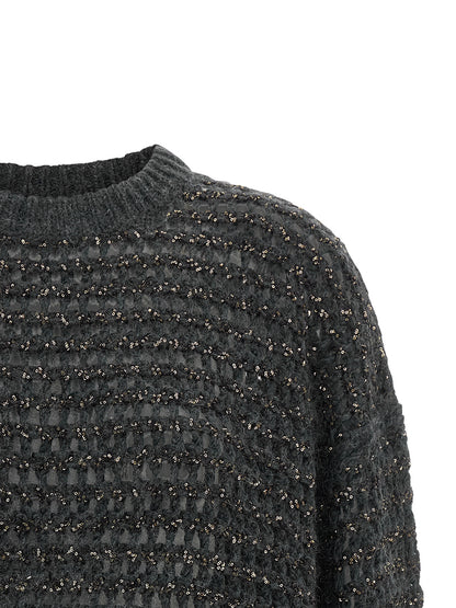 Gray Elastane Cardigan