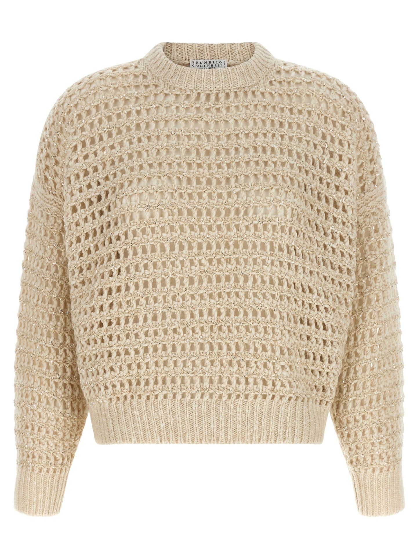 Beige Elastane Cardigan