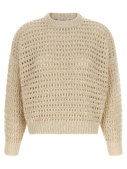 Beige Elastane Cardigan