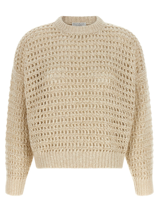 Beige Elastane Cardigan