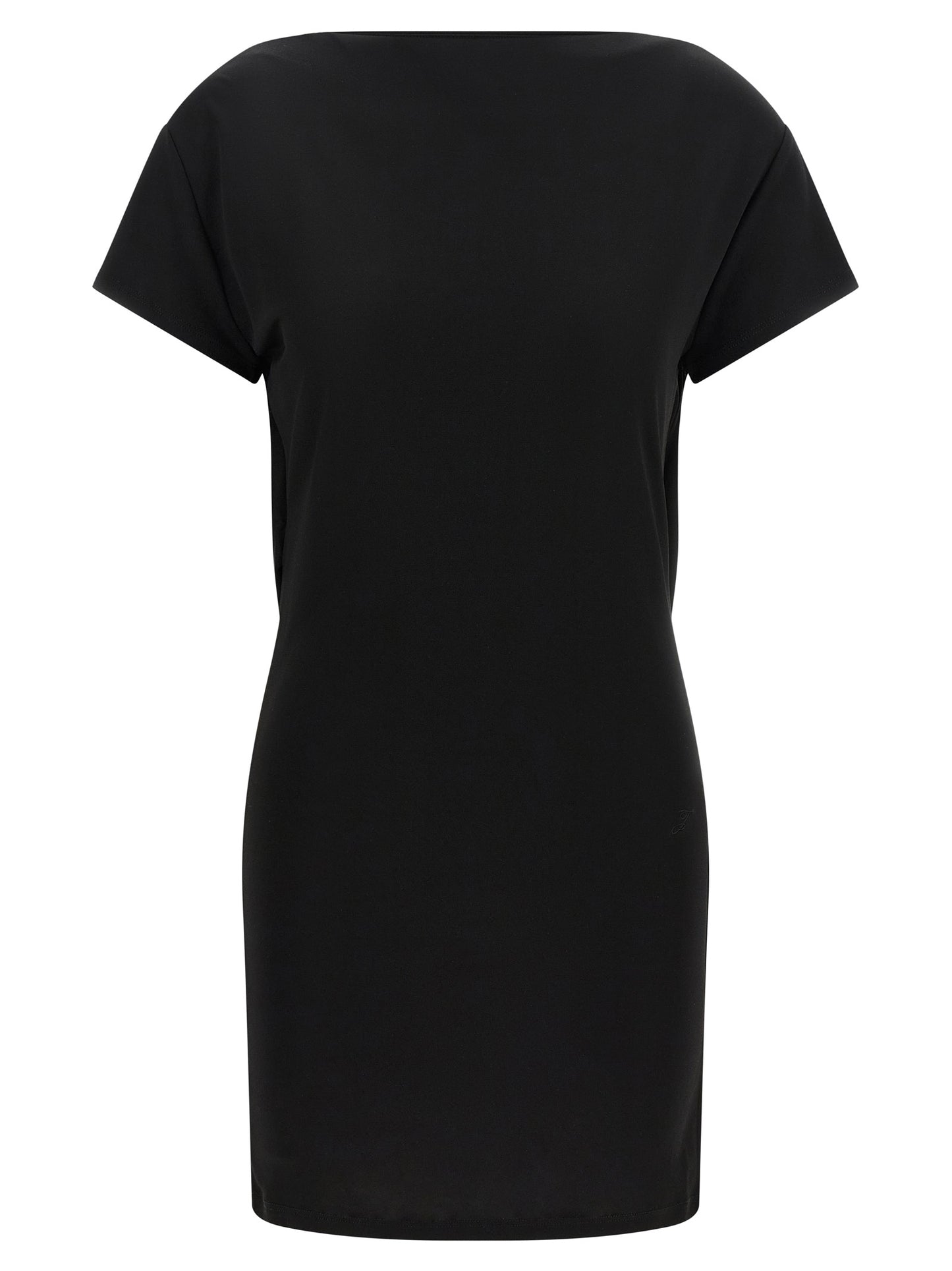 Black Viscose Short Dress