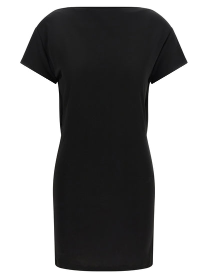 Black Viscose Short Dress