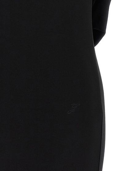 Black Viscose Short Dress