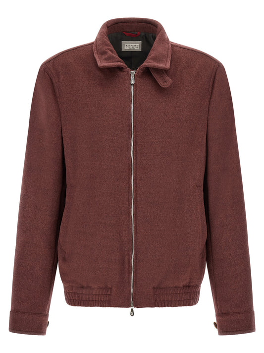 Bordeaux Virgin Wool Bomber