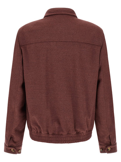 Bordeaux Virgin Wool Bomber