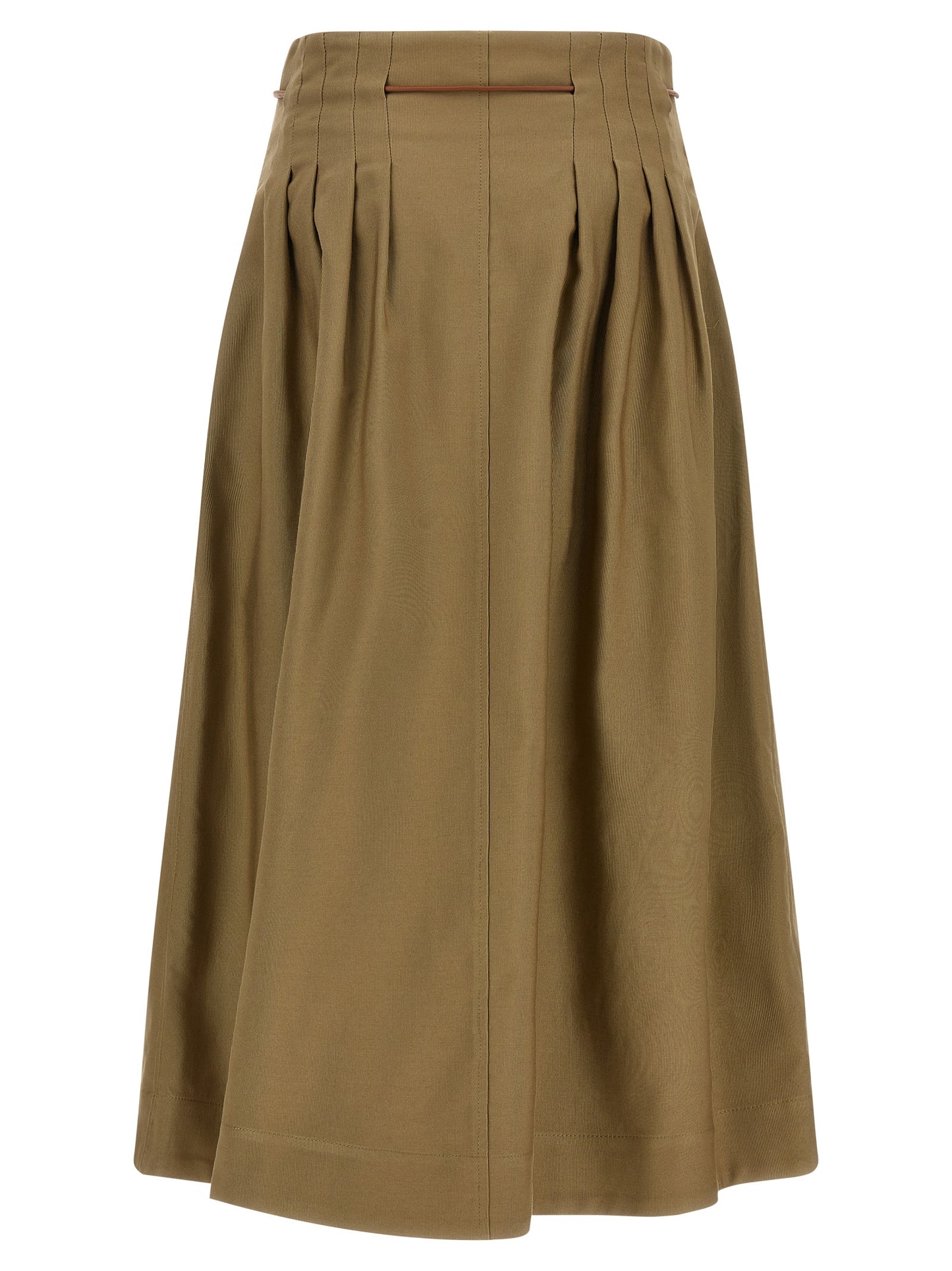 Bicolor Cotton Midi Skirt
