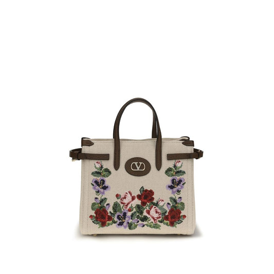 Beige Linen Shoulder Bag