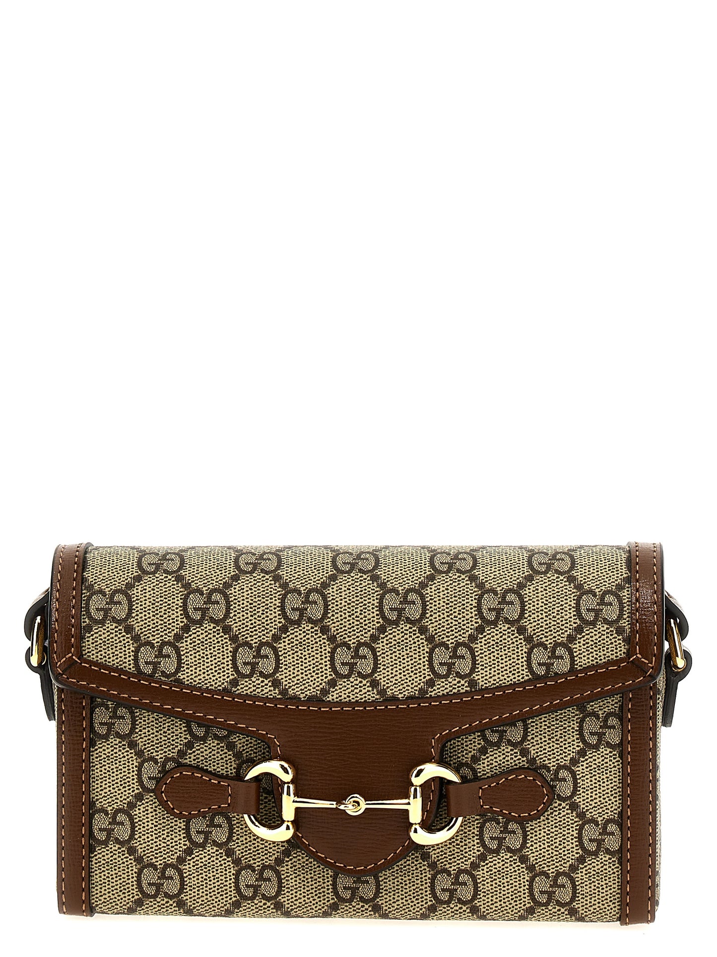 Brown Polyethylene Crossbody Bag