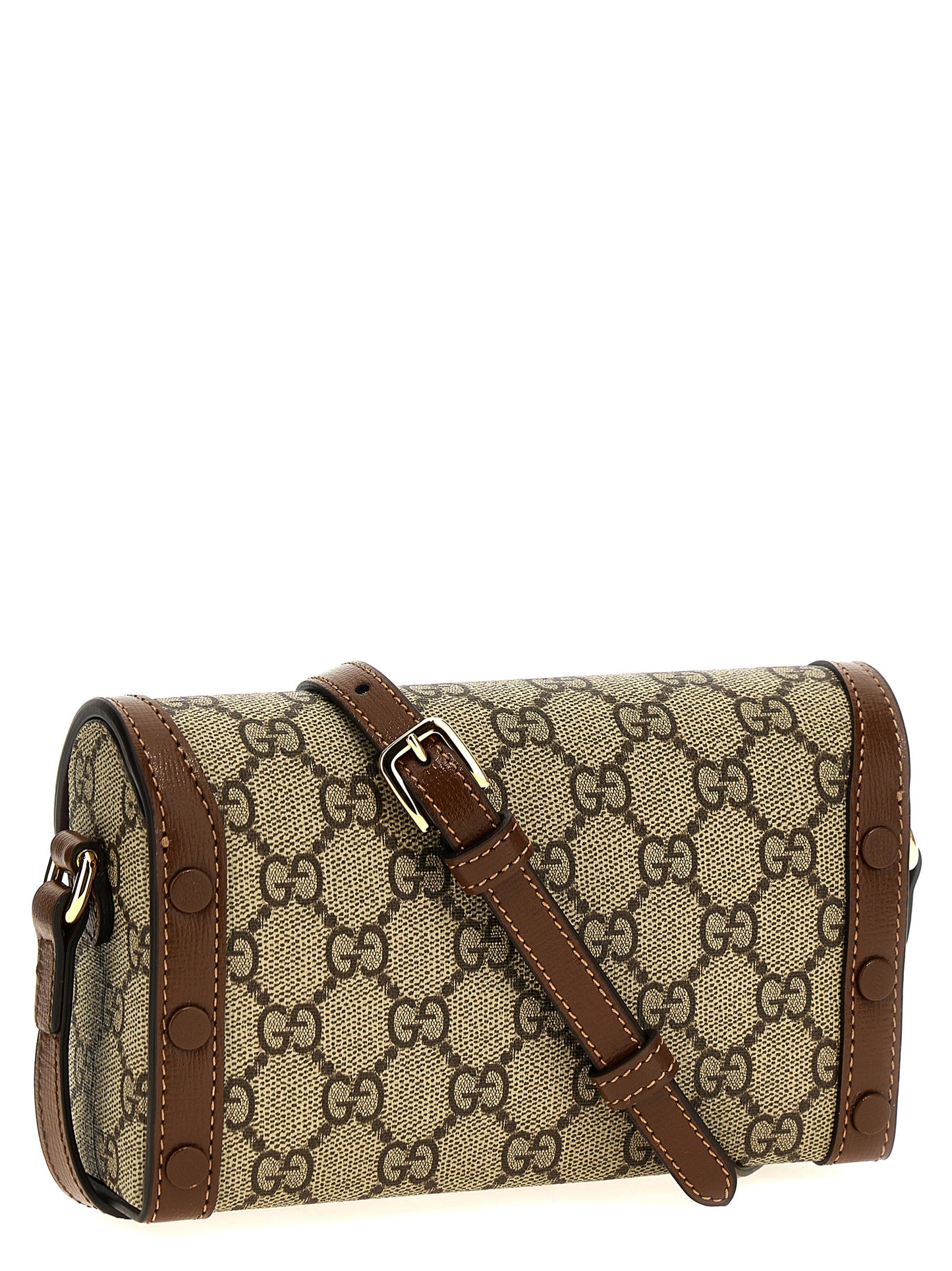 Brown Polyethylene Crossbody Bag
