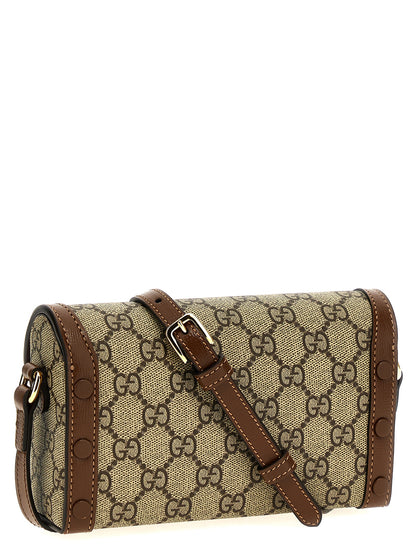 Brown Polyethylene Crossbody Bag