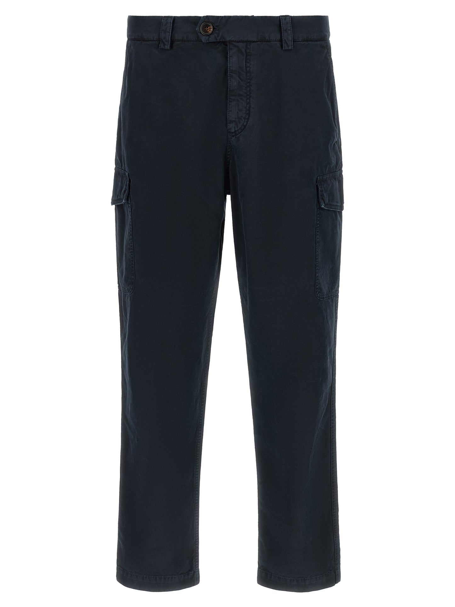 Blue Cotton Cargo Pants