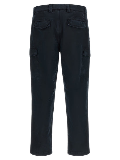 Blue Cotton Cargo Pants