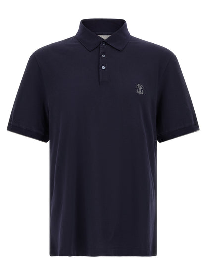 Blue Cotton Polo Shirt