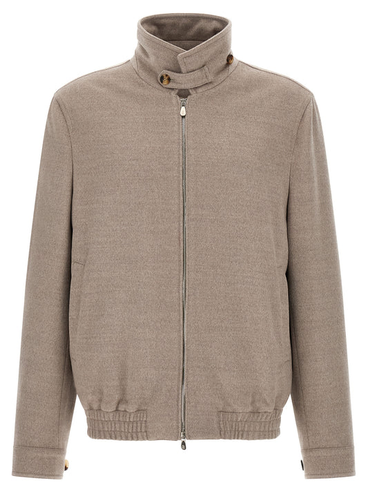 Beige Virgin Wool Bomber