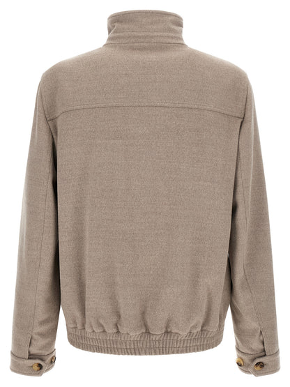Beige Virgin Wool Bomber