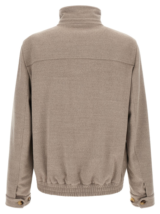 Beige Virgin Wool Bomber