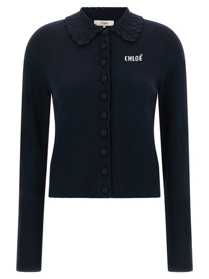 Blue Wool Cardigan