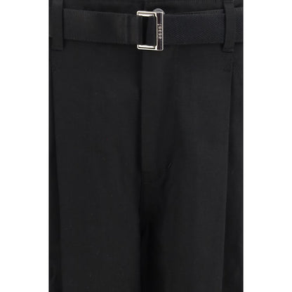 Black Cotton Chino Pants