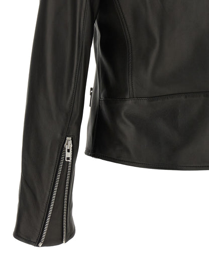 Black Lamb Leather Leather Jacket