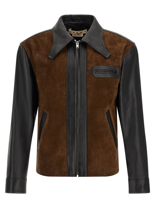 Multicolor Calfskin Leather Jacket