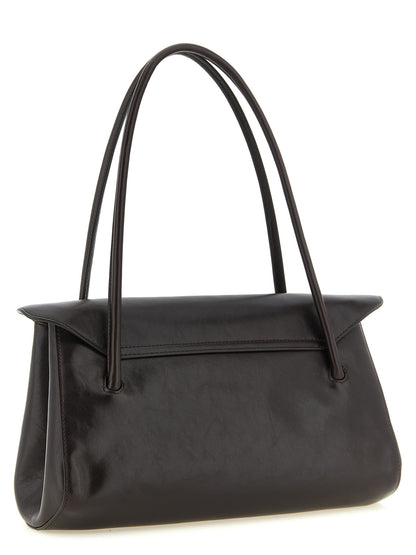 Brown Calfskin Shoulder Bag