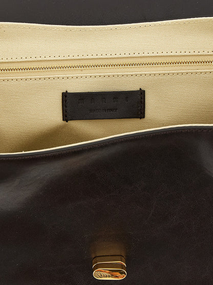 Brown Calfskin Shoulder Bag