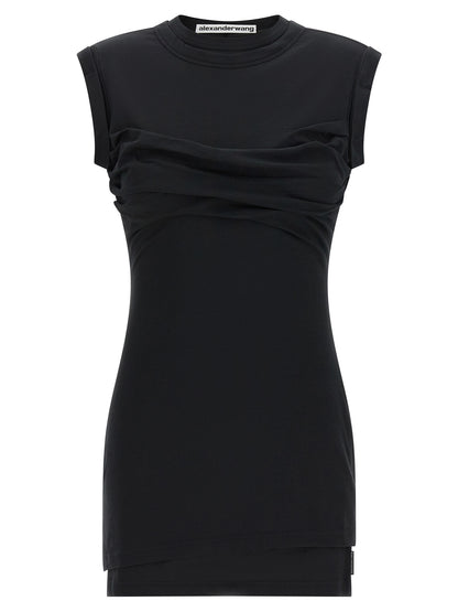 Black Cotton Short Dress