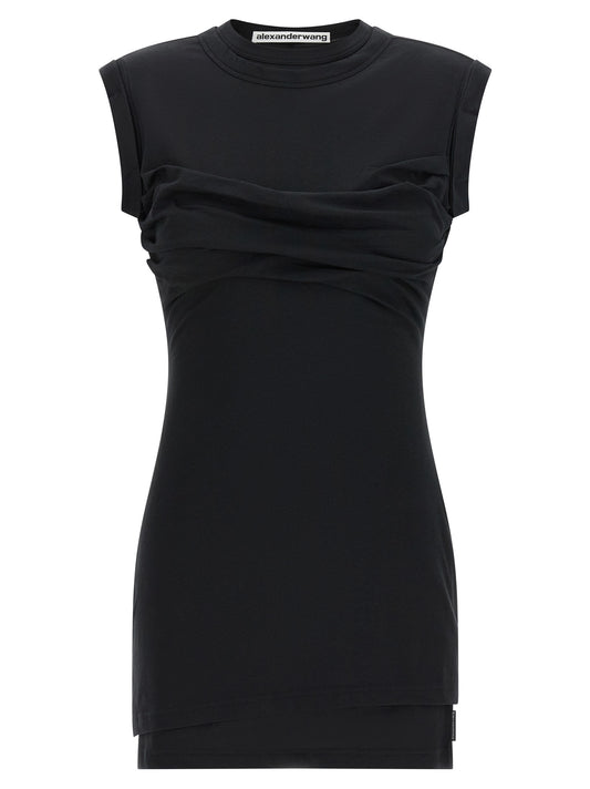 Black Cotton Short Dress