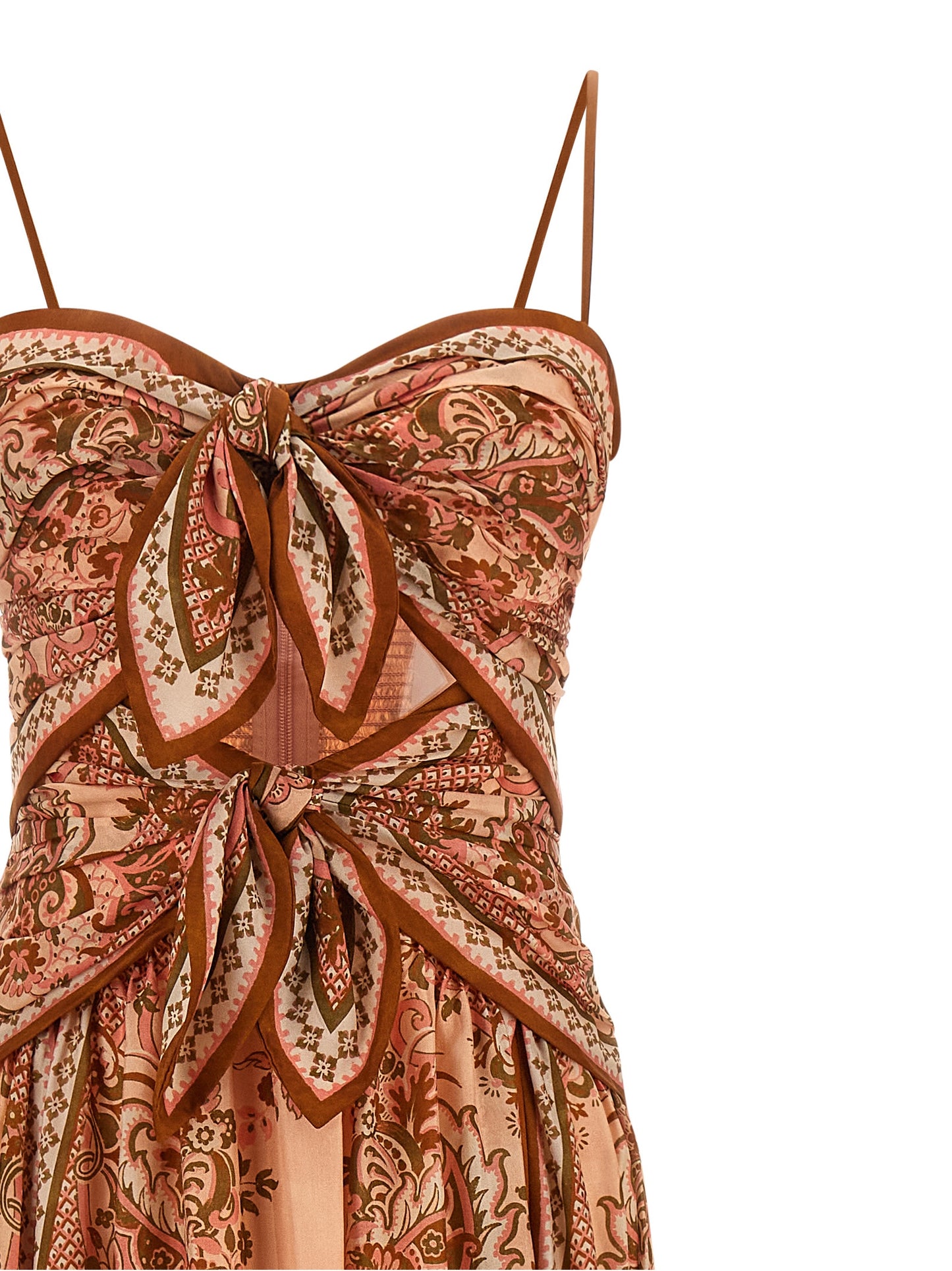 Multicolor Silk Midi Dress