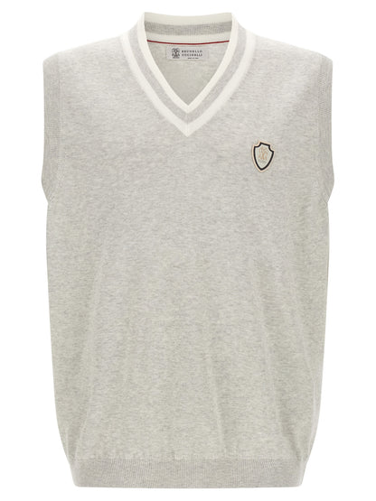 Gray Cotton Sleeveles Sweater