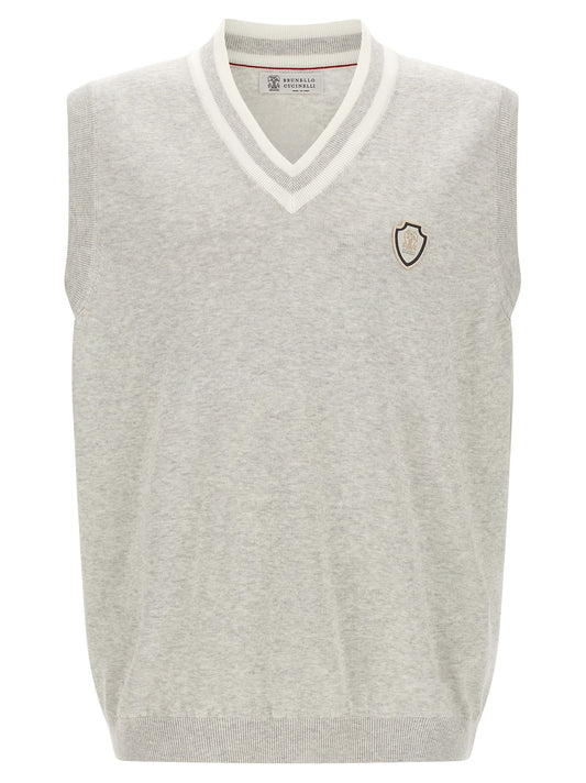 Gray Cotton Sleeveles Sweater