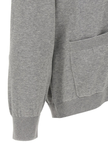 Gray Cotton Cardigan