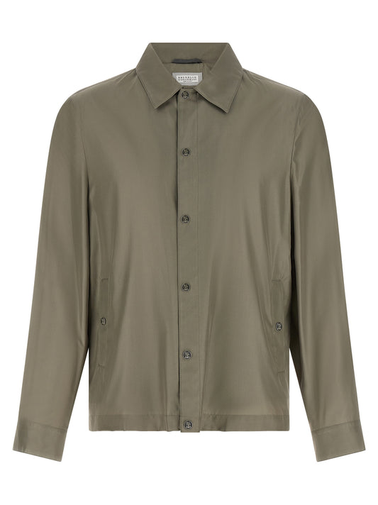 Bicolor Silk Full-Length Jacket