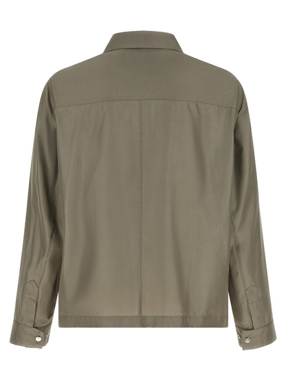 Bicolor Silk Full-Length Jacket