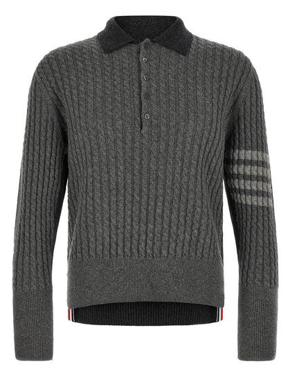 Gray Virgin Wool Polo Shirt