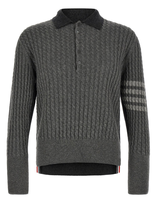 Gray Virgin Wool Polo Shirt